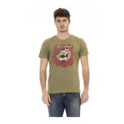 Casual T-shirt met ronde hals Trussardi , Green , Heren