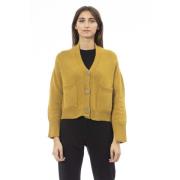 Cardigan met knoopsluiting en zakken Alpha Studio , Yellow , Dames