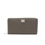 Logo Shield Portemonnee Khaki Leer Dolce & Gabbana , Green , Dames