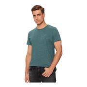 Geborduurd Logo Aansluitend T-shirt - Groen Tommy Jeans , Green , Here...