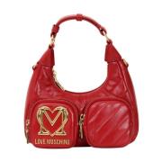 Rode schoudertas met gouden details Love Moschino , Red , Dames