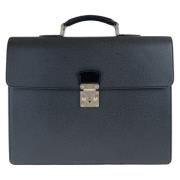 Pre-owned Leather briefcases Louis Vuitton Vintage , Black , Dames