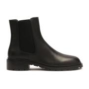 Leren pantoffels met elastische inzetstukken Kazar , Black , Dames