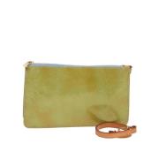 Pre-owned Leather clutches Louis Vuitton Vintage , Green , Dames