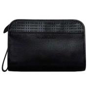 Pre-owned Leather clutches Burberry Vintage , Black , Dames