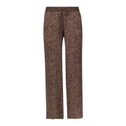 Gedrukte Wijde Pijp Satijnen Broek Ottod'Ame , Brown , Dames