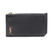 Pre-owned Leather wallets Yves Saint Laurent Vintage , Black , Dames