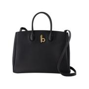 Zwarte Leren Rocking Horse Shopper Tas Burberry , Black , Dames