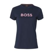 Dames Logo Print T-Shirt Hugo Boss , Blue , Dames