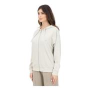 Beige Sweater met rits en capuchon Puma , Gray , Dames