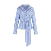 Gekruiste Shirt in Zuiver Katoen Popeline Max Mara Weekend , Blue , Da...