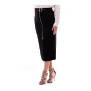 Zwarte Rits Lange Rok met Split Liu Jo , Black , Dames