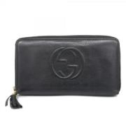 Pre-owned Leather wallets Gucci Vintage , Black , Dames