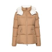 Vintage Beige Gewatteerde Donsjas Moncler , Brown , Dames