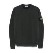 Zwarte Compass-Badge Sweatshirt Stone Island , Black , Heren