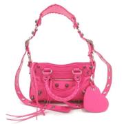 Pre-owned Leather shoulder-bags Balenciaga Vintage , Pink , Dames