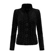 Fluwelen blazer met mesh strikjes ML Collections , Black , Dames