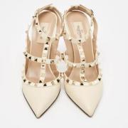 Pre-owned Leather heels Valentino Vintage , Beige , Dames