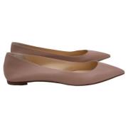 Pre-owned Leather flats Christian Louboutin Pre-owned , Beige , Dames