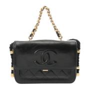 Pre-owned Leather chanel-bags Chanel Vintage , Black , Dames