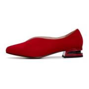 Puntige Tip Suède Ballerina's - Rood Cesare Gaspari , Red , Dames