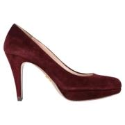 Pre-owned Suede heels Prada Vintage , Red , Dames