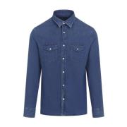 Blauwe Overhemden voor Mannen Aw24 Tom Ford , Blue , Heren