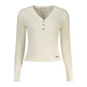 Witte Top Lange Mouwen Vrouwen Guess , White , Dames