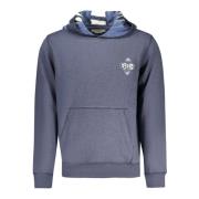 Blauwe Hoodie met Details Guess , Blue , Heren