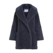 Blauwe Elegante Alpaca Blend Jas Max Mara , Blue , Dames