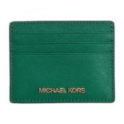 Rechthoekige Leren Kaarthouder Michael Kors , Green , Dames