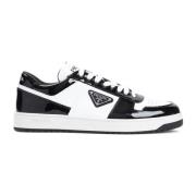 Zwarte Leren Sneakers Stijlvol Ontwerp Prada , Black , Heren