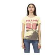 Casual Ronde Hals Korte Mouw T-shirt Trussardi , Yellow , Dames