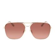 Aviator Metalen Zonnebril Victoria Beckham , Yellow , Dames