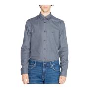 Stijlvolle shirt met micro pied de Armani Exchange , Blue , Heren