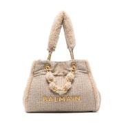 Zachte Pluche Tote Tas Balmain , Beige , Dames