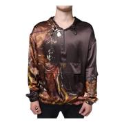 Bruine Tie Dye Hoodie Logo Dolce & Gabbana , Brown , Heren