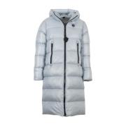 Geruite Lange Parka Blauwe Hemel Blauer , Gray , Dames