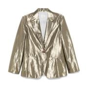 Blazer Glanzend Goud Alysi , Beige , Dames