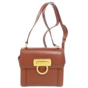 Pre-owned Leather shoulder-bags Salvatore Ferragamo Pre-owned , Brown ...