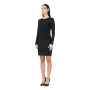 Zwart Gestreepte Korte Jurk Elegant Gaëlle Paris , Black , Dames