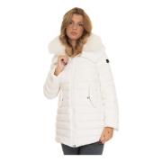 Gewatteerd jack met afneembare bont Peuterey , White , Dames