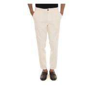 Fluweel Chino Broek met Voorplooien Roy Roger's , Beige , Heren