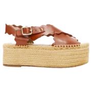 Pre-owned Leather espadrilles Chloé Pre-owned , Brown , Dames