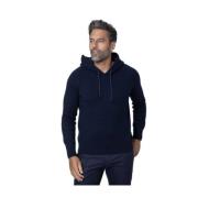 Navy Cashmere Hoodie Gran Sasso , Blue , Heren