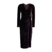 Elegante Paarse Fluweel Jurk Blumarine , Purple , Dames