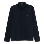 Katoenen poloshirt met geborduurd logo Hugo Boss , Blue , Heren