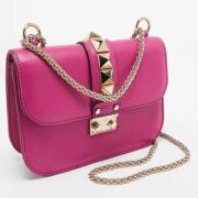 Pre-owned Leather shoulder-bags Valentino Vintage , Pink , Dames