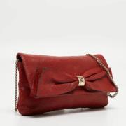 Pre-owned Leather clutches Carolina Herrera Pre-owned , Red , Dames