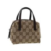 Pre-owned Canvas gucci-bags Gucci Vintage , Beige , Dames